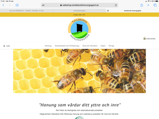 tavlebord honungsgård, tavlebord, honung, hemsida, webbsita, bygga hemsida